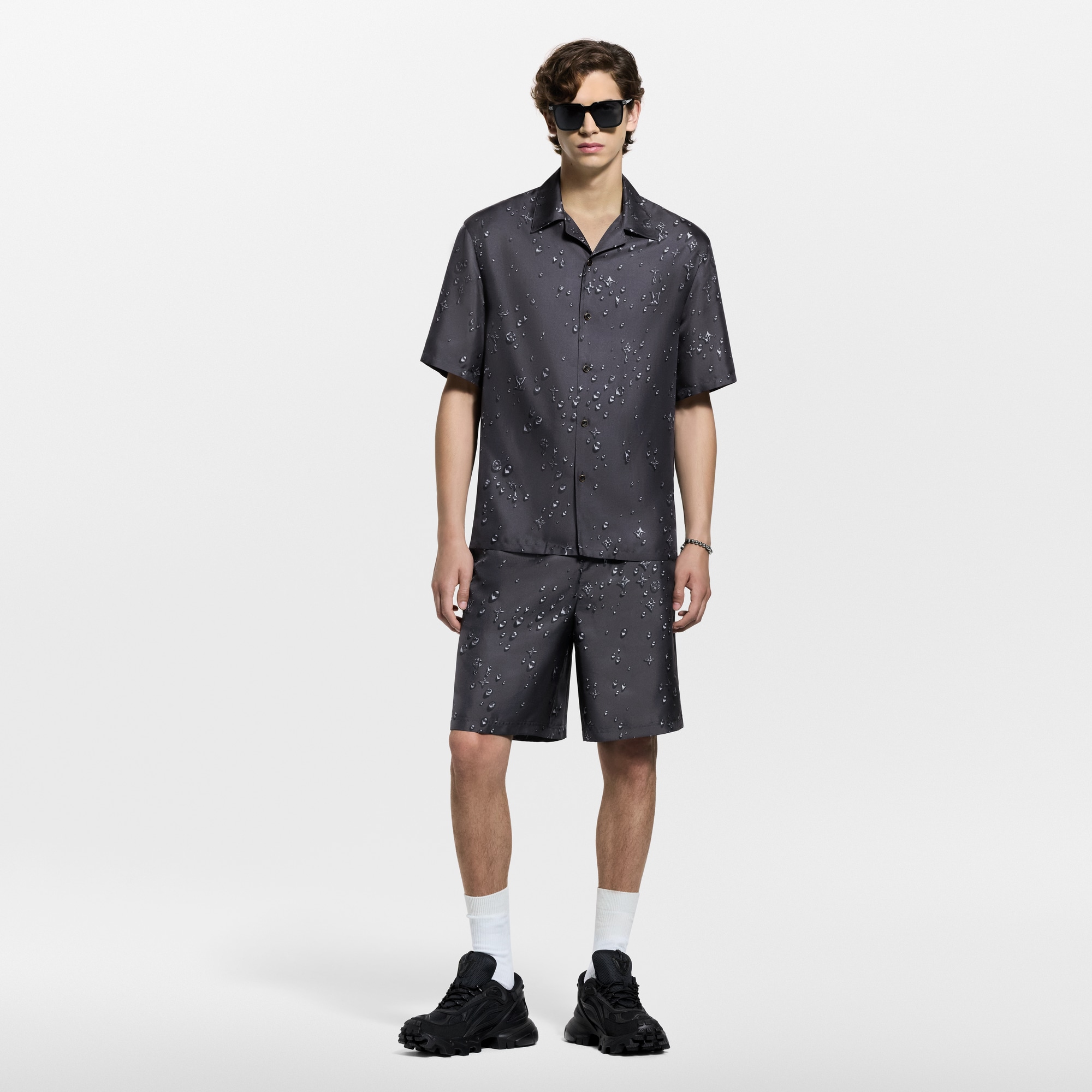 Monogram Short-Sleeved Silk Shirt - Men - Ready-to-Wear